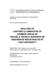 Analisi illuminotecnica delle zone comuni della Escuela Técnica Superior de Ingenieros Industriales di Vigo