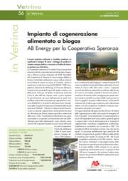 Impianto di cogenerazione alimentato a biogas per la Cooperativa Speranza
