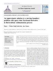 Solution to a moving boundary problem with space–time fractional derivative in fluvio-deltaic sedimentation process