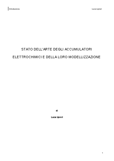 Stato Dellarte Degli Accumulatori Elettrochimici E Della