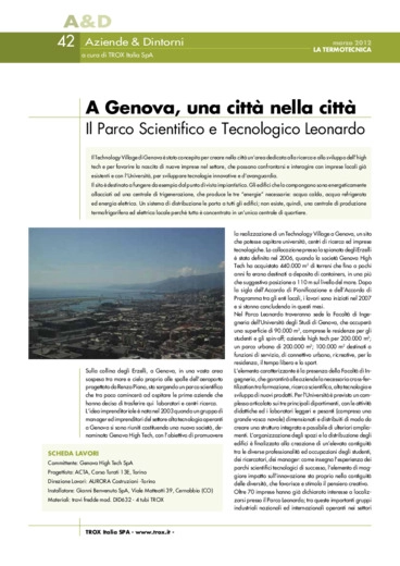 A Genova, una citt nella citt. Il Parco Scientifico e Tecnologico Leonardo