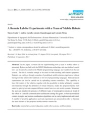 A remote lab for experiments with a team of mobile robots
