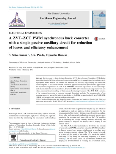 A ZVT–ZCT PWM synchronous buck converter with a simple passive