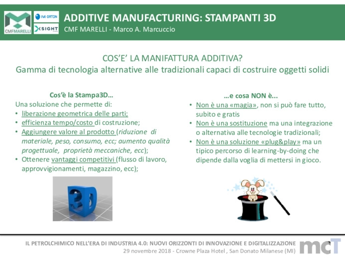 Stampa Additiva: Come affrontare il Re-Design per lOil&Gas ? <br>Stampanti 3D