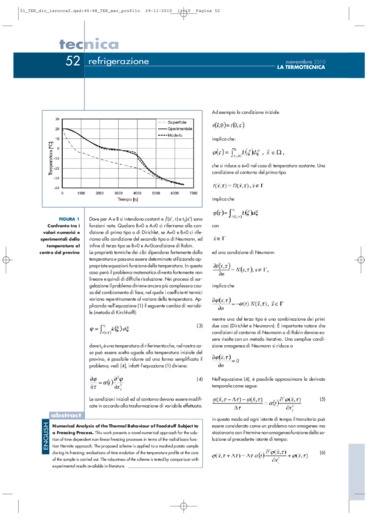 Analisi del transitorio termico  nei processi di surgelazione di