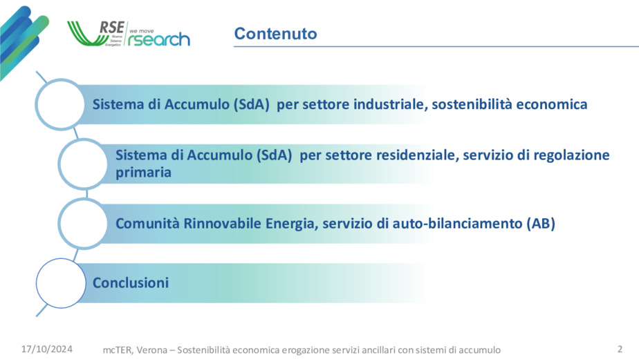 Analisi della sostenibilit economica della erogazione dei servizi ancillari mediante sistemi di accumulo