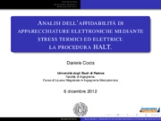 Daniele Costa - Department of Industrial Engineering, University of Padova