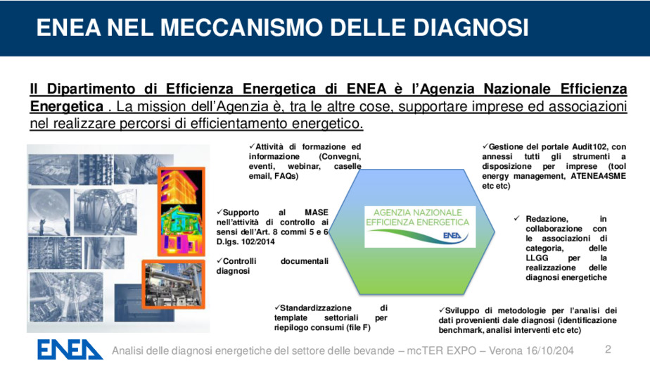 Analisi delle diagnosi energetiche del settore del beverage pervenute ad ENEA