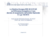 Analisi generale della Direttiva Europea UE 2012/27 e del D. Lgs. 102/2014 di recepimento