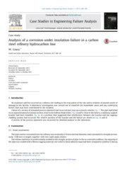 Analysis of a corrosion under insulation failure in a carbon steel refinery hydrocarbon line
