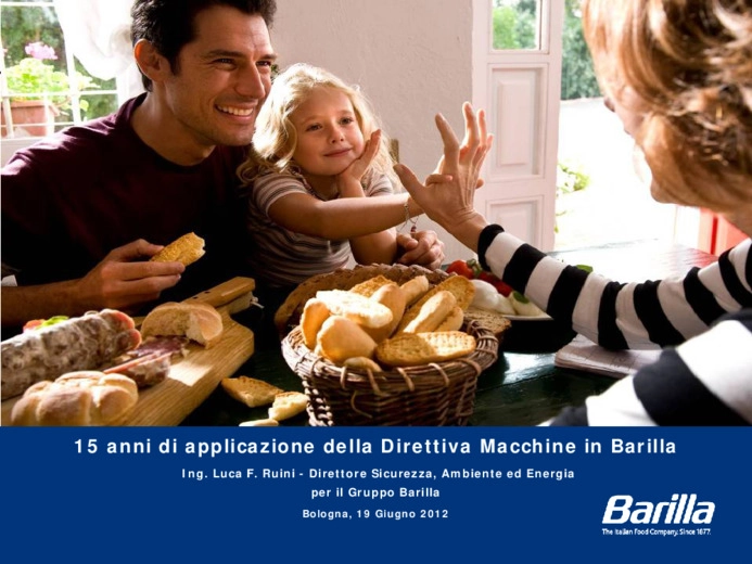 15 anni di applicazione della direttiva macchine in Barilla