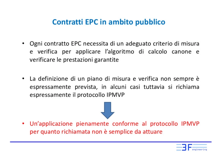 Applicazione del protoccolo IPMVP nell'ambito di gare pubbliche