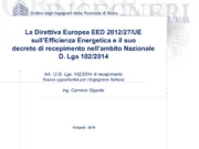 Art. 12 D. Lgs. 102/2014 di recepimento - nuove opportunit per lingegnere italiano