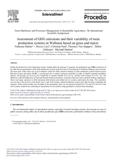 Assessment of GHG emissions and their variability of meat production