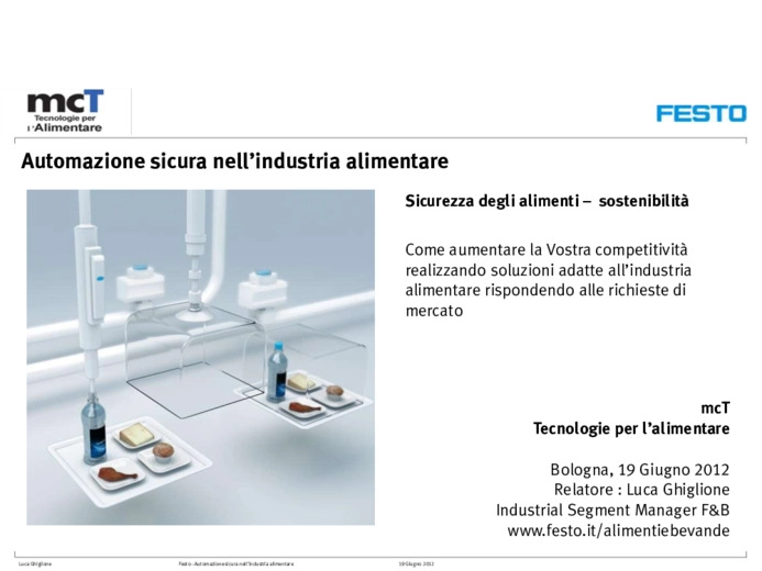 Automazione sicura nell’industria alimentare 