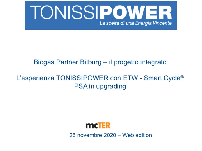 Biogas Partner Bitburg il progetto integrato. La Tecnologia ETW Smart Cycle PSA in upgrading