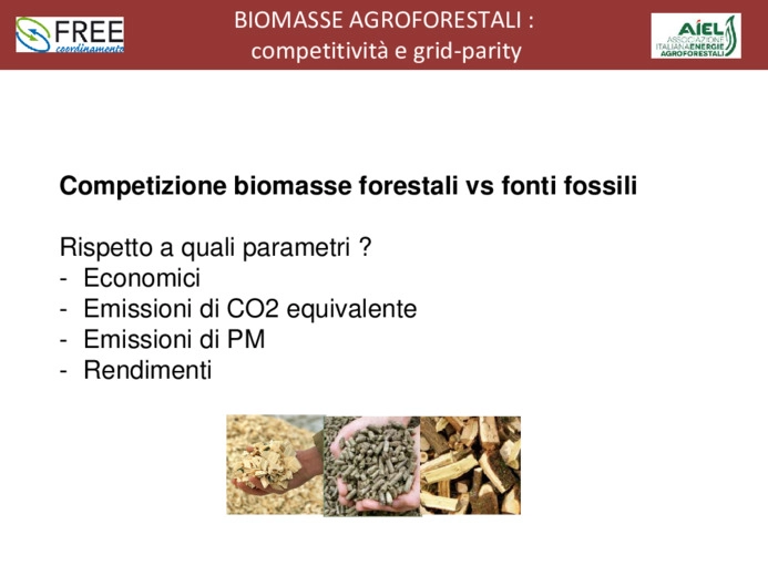 Biomasse agroforestali: competitivit e grid-parity