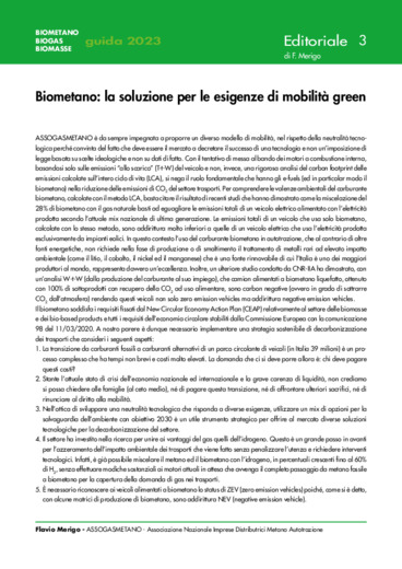 Biometano: la soluzione per le esigenze di mobilit green