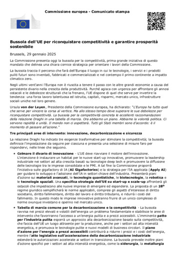 Bussola dell'UE per riconquistare competitivit e garantire prosperit sostenibile