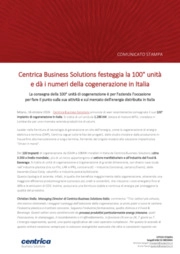Centrica Business Solutions festeggia la 100 unit e presenta i numeri della cogenerazione in Italia
