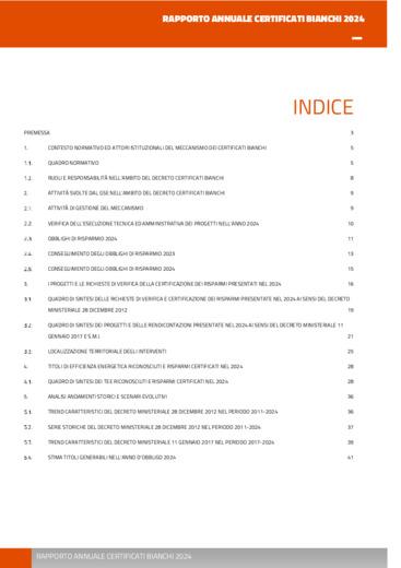 Certificati Bianchi, pubblicato il Rapporto Annuale 2024