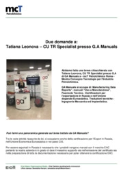 Certificazione export in Russia: due domande a Tatiana Leonova - CU TR Specialist presso G.A