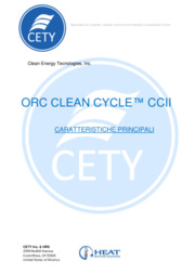 Caratteristiche tecniche principali dell'Unit ORC Clean Cycle II