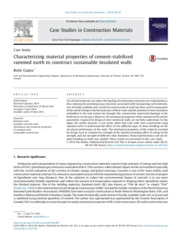 Characterizing material properties of cement-stabilized rammed earth to construct sustainable insulated walls