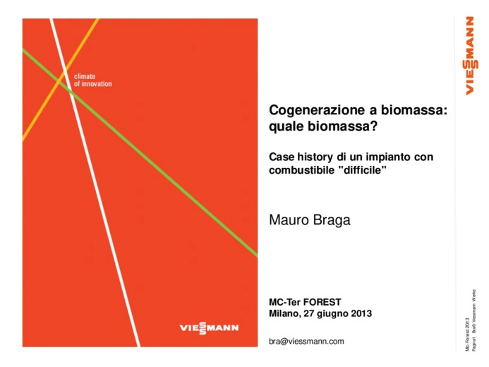 Cogenerazione a Biomassa: quale biomassa? Case history di un impianto con combustibile 