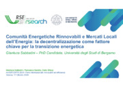 Accumulo di energia, Autoproduzione di energia, Comunità energetica rinnovabile, Rinnovabili, Transizione energetica