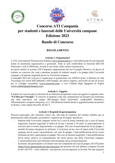 Concorso ATI Campania per studenti e laureati delle Universit campane