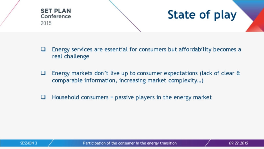 Consumer's roles and responsabilities in the european energy transformation