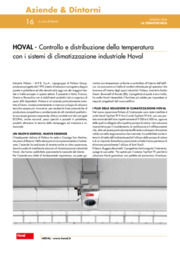 Controllo e distribuzione della temperatura con i sistemi di climatizzazione industriale Hoval