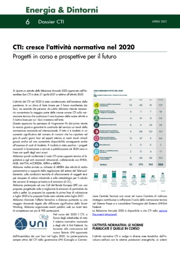 CTI: cresce l'attivit normativa nel 2020 - Progetti in corso e prospettive per il futuro