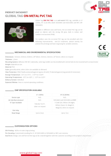 DAL NOSTRO PORTFOLIO: TAG RFID IN PVC PER METALLO