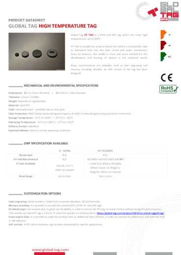 DAL NOSTRO PORTFOLIO: TAG RFID PER ALTE TEMPERATURE