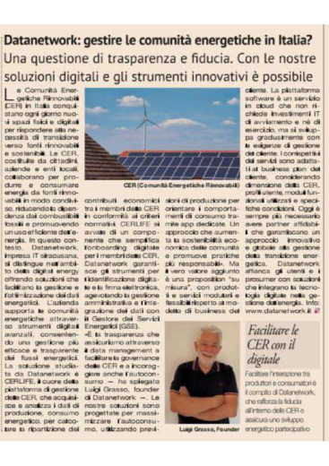 Datanetwork: gestire le comunit energetiche in Italia?