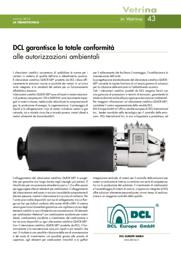 DCL garantisce la totale conformità alle autorizzazioni ambientali