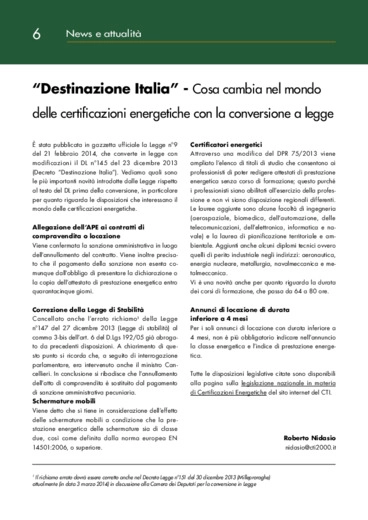 Destinazione Italia: cosa cambia nel mondo delle certificazioni energetiche con la conversione a legge