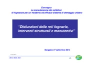 Disfunzioni delle reti fognarie, interventi strutturali e manutentivi