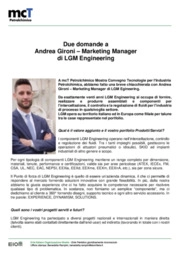 Due domande ad Andrea Gironi - Marketing Manager di LGM Engineering