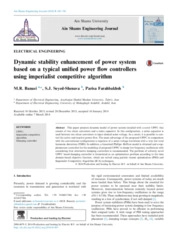 Dynamic stability enhancement of power system based on a typical unified power flow controllers using algorithm