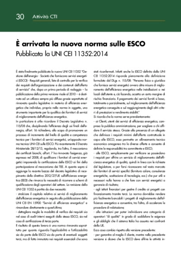  arrivata la nuova norma sulle ESCO - Pubblicata la UNI CEI 11352:2014
