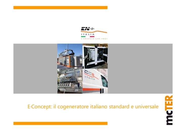 EConcept. Il Cogeneratore Italiano Standard e Universale