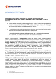 Edison Next al fianco del Gruppo Arcese per la logistica sostenibile: installati 14 punti di ricarica per furgoni elettrici a Milano