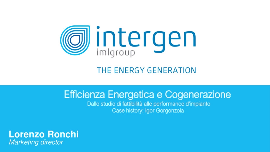 Efficienza Energetica e Cogenerazione dallo studio di fattibilit alle performance d'impianto. Il caso Igor Gorgonzola
