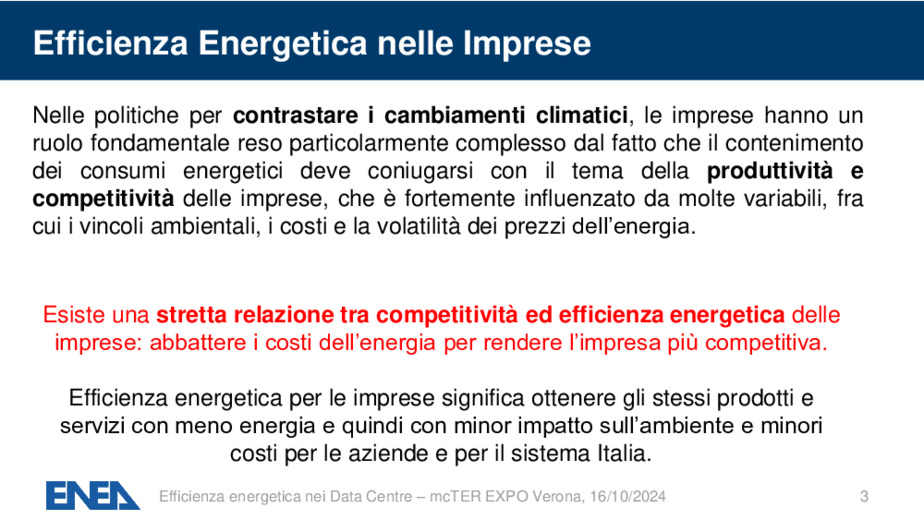 Efficienza energetica nei data center: metodologie e prospettive