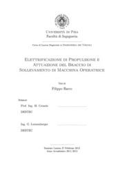 Elettrificazione di propulsione e attuazione del braccio di sollevamento di