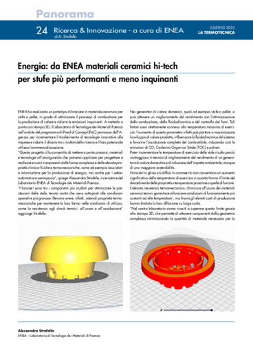 Energia: da ENEA materiali ceramici hi-tech per stufe pi performanti e meno inquinanti