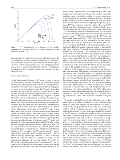 Enhancing the performance of photovoltaic panels by water cooling